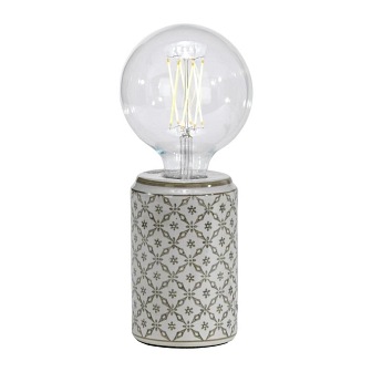 Ceramiczna lampka stołowa Ming błękitna z LED